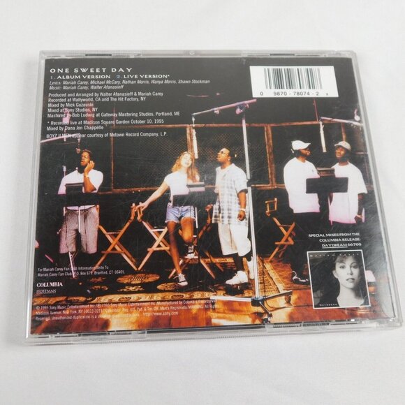 Mariah Carey Boyz II Men One Sweet Day Single CD 1995 Album & Live Version VG+ - Picture 2 of 5